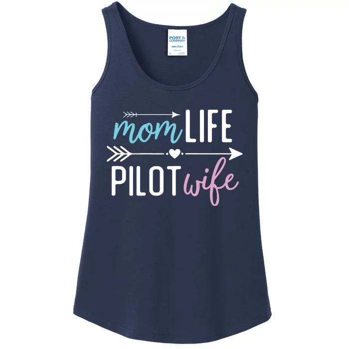 Womens Mom Life Pilot Wife Gift For Girlfriend Wife Ladies Essential Tank