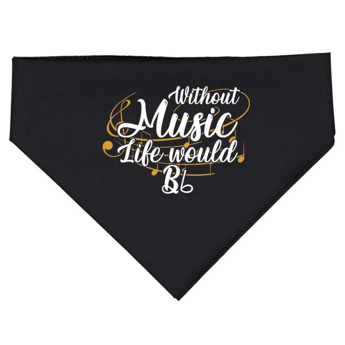 Without Music Life Would B Flat Ii Funny Music Quotes Lover USA-Made Doggie Bandana