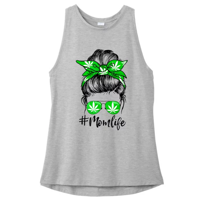 Weed Mom Life Smoker Pot Leaf Cannabis Marijuana Stoner 420 Ladies Tri-Blend Wicking Tank