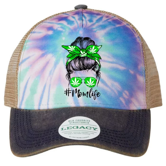 Weed Mom Life Smoker Pot Leaf Cannabis Marijuana Stoner 420 Legacy Tie Dye Trucker Hat