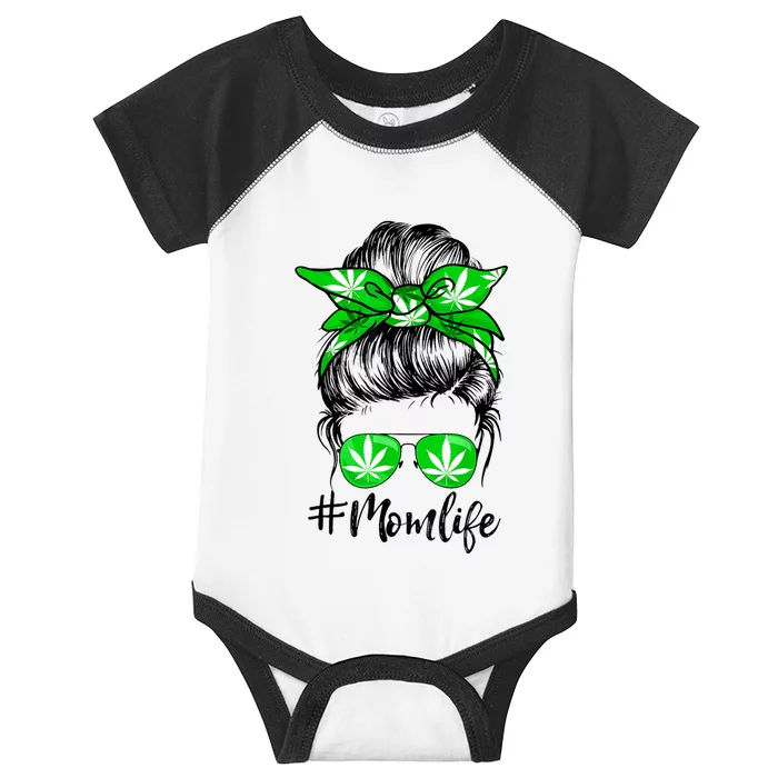 Weed Mom Life Smoker Pot Leaf Cannabis Marijuana Stoner 420 Infant Baby Jersey Bodysuit