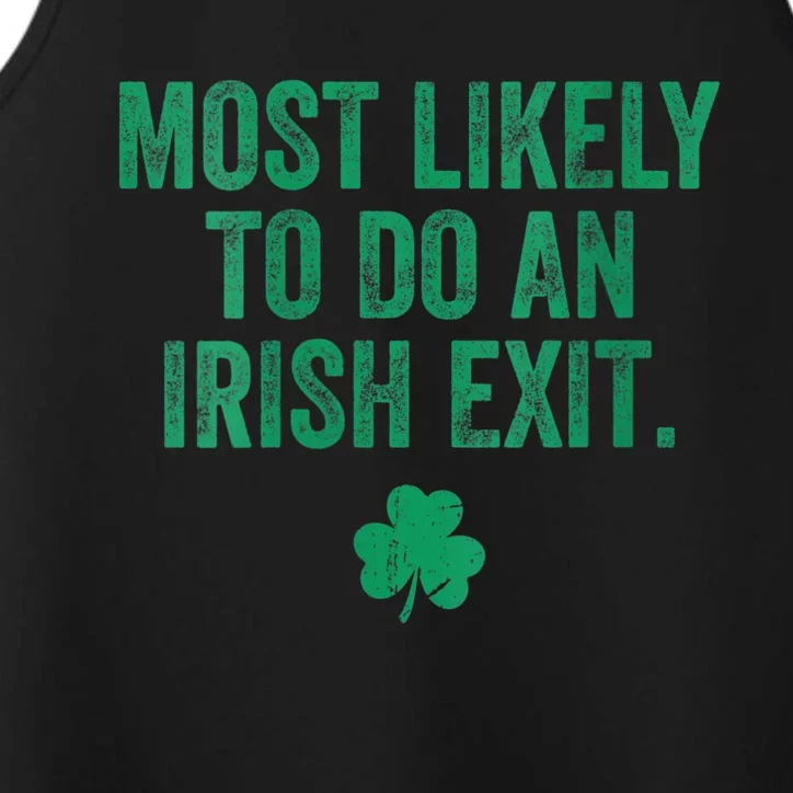 Womens Most Likely To Do An Irish Exit Performance Tank