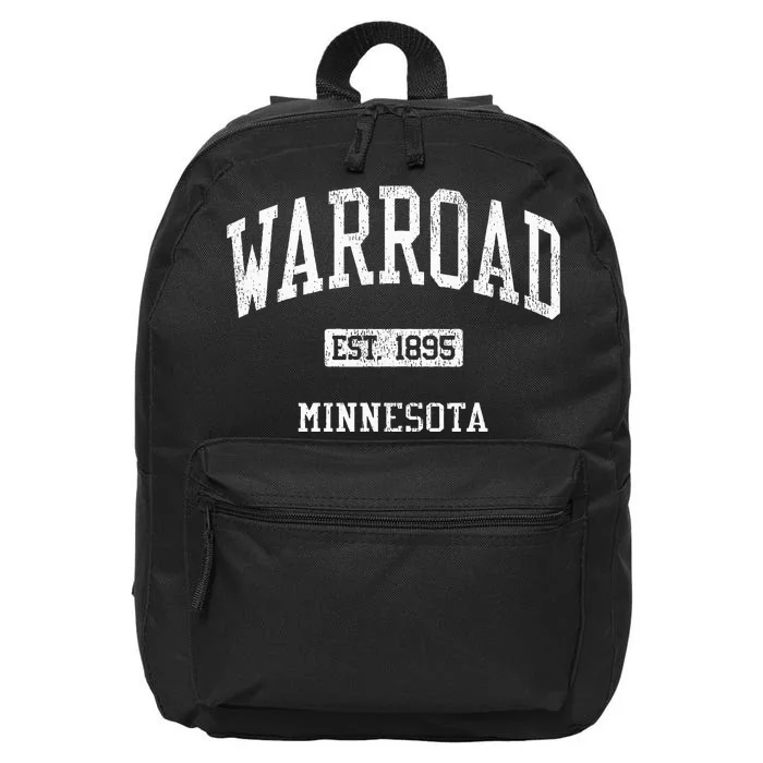 Warroad Minnesota Mn Js04 Vintage Athletic Sports 16 in Basic Backpack