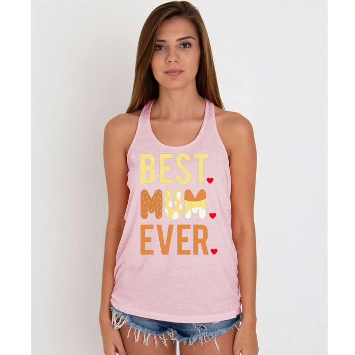 Women Mom Mothers Day Best Mom Ever Women's Knotted Racerback Tank