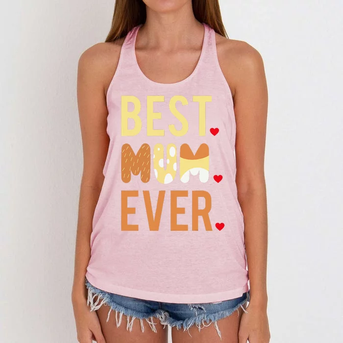 Women Mom Mothers Day Best Mom Ever Women's Knotted Racerback Tank