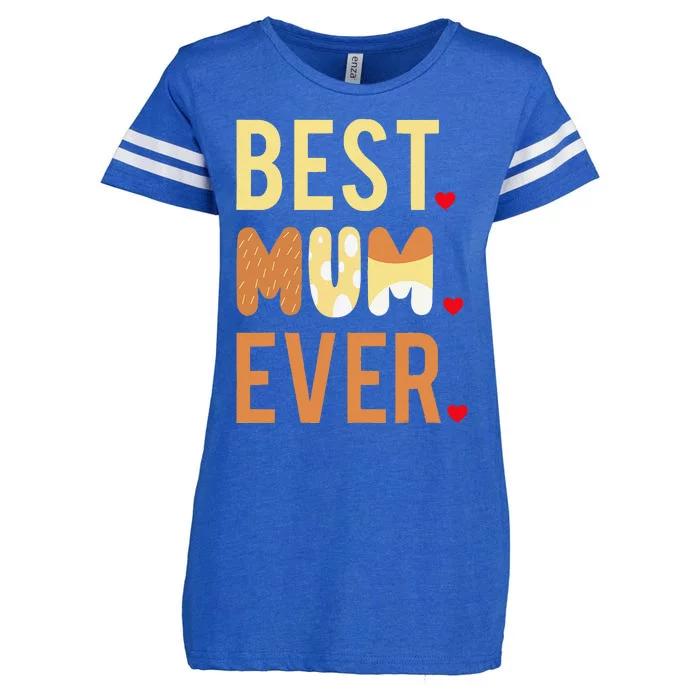 Women Mom Mothers Day Best Mom Ever Enza Ladies Jersey Football T-Shirt