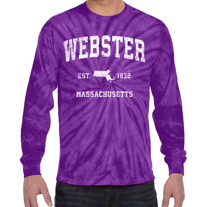 Webster Massachusetts Ma Vintage Athletic Sports Tie-Dye Long Sleeve Shirt