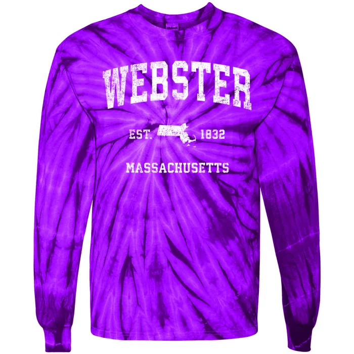 Webster Massachusetts Ma Vintage Athletic Sports Tie-Dye Long Sleeve Shirt