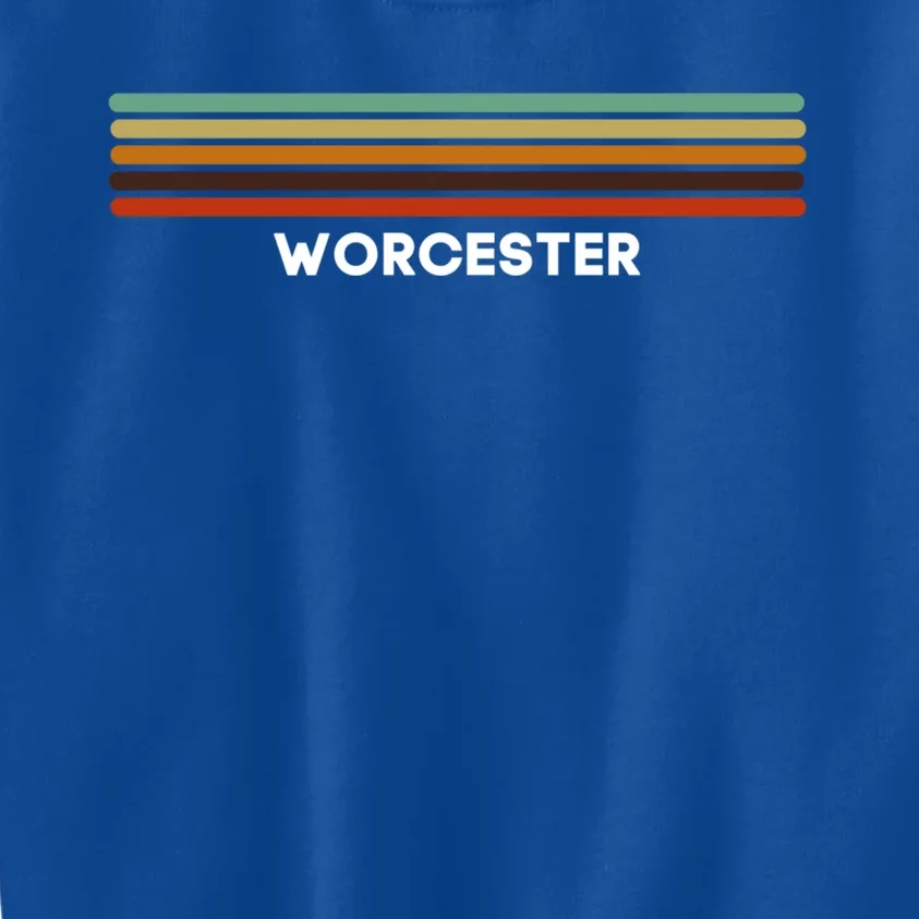 Worcester Massachusetts Ma Us Cities Of America Retro Gift Kids Sweatshirt