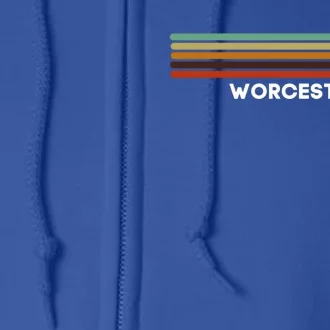 Worcester Massachusetts Ma Us Cities Of America Retro Gift Full Zip Hoodie