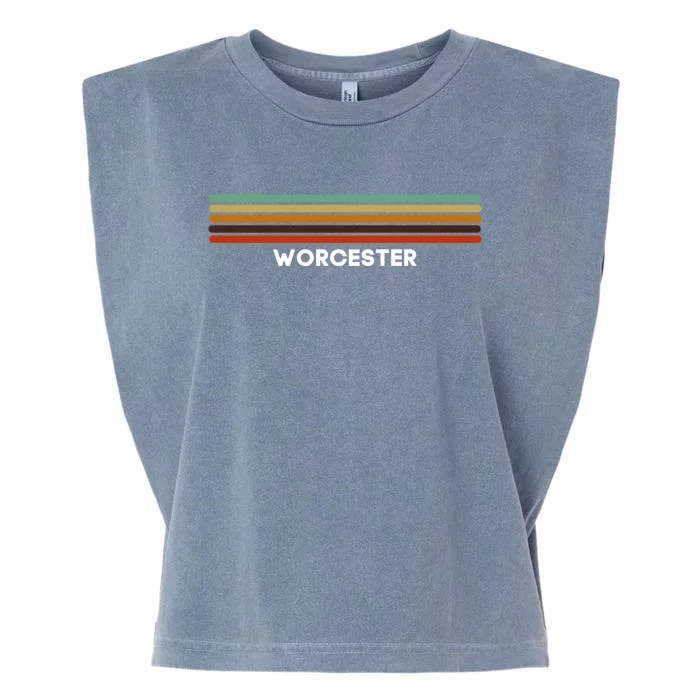 Worcester Massachusetts Ma Us Cities Of America Retro Gift Garment-Dyed Women's Muscle Tee