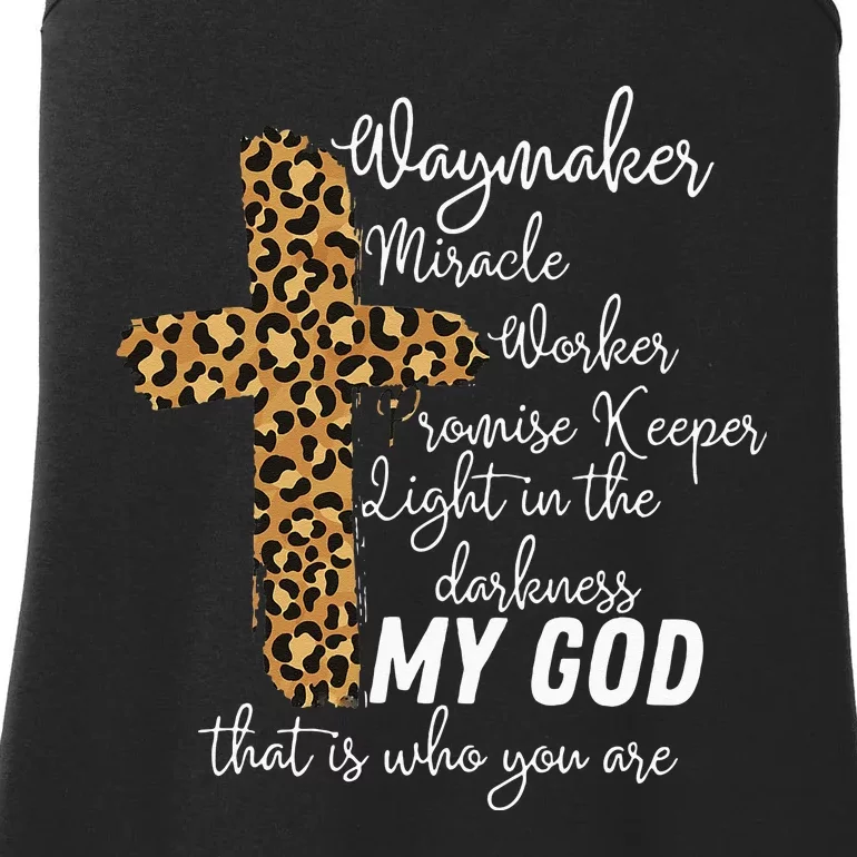 Way Maker Miracle Worker Promise Keeper Light Christian Ladies Essential Tank