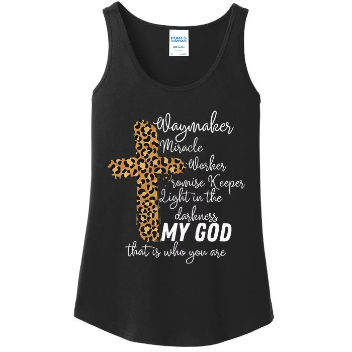 Way Maker Miracle Worker Promise Keeper Light Christian Ladies Essential Tank