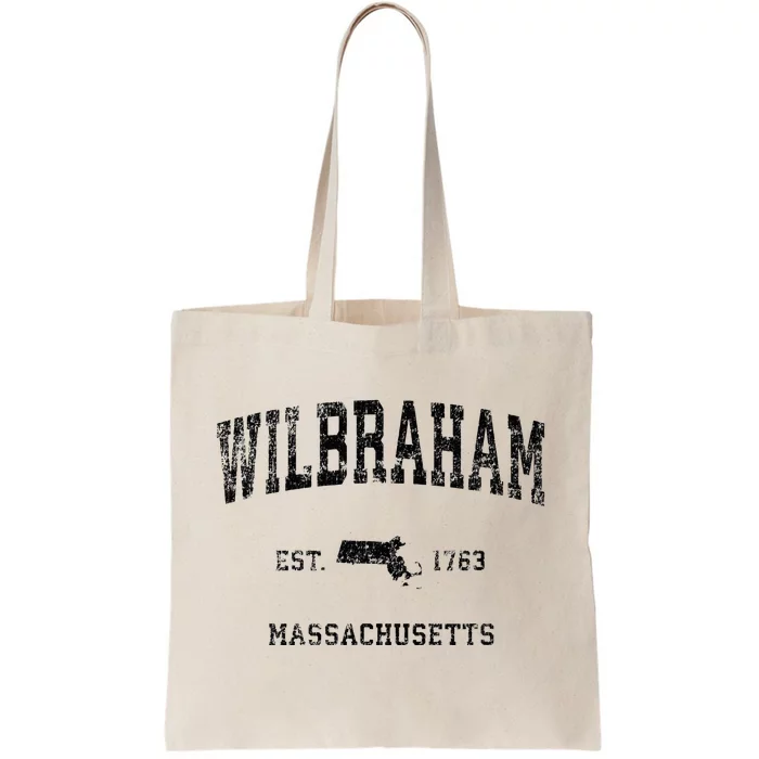 Wilbraham Massachusetts Ma Vintage Sports Design Black Print Tote Bag