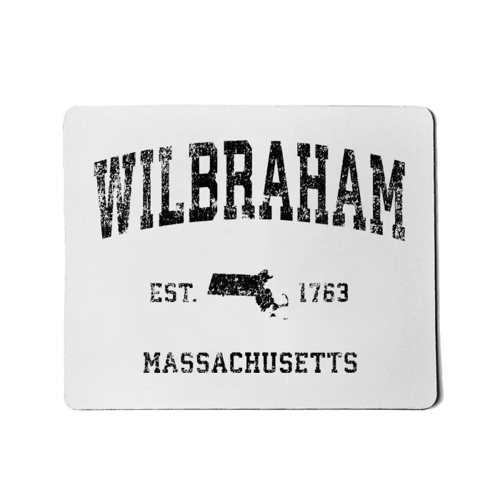 Wilbraham Massachusetts Ma Vintage Sports Design Black Print Mousepad