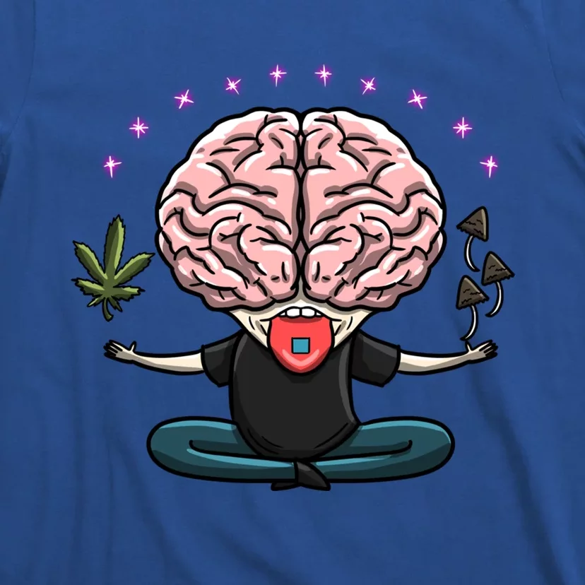 Weed Magic Mushroom Yoga Brain 420 Psychedelic Stoner Gift T-Shirt