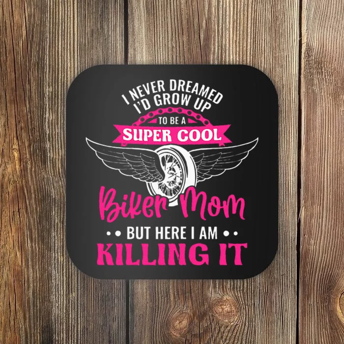 Womens Motorcycle Mom Motorbike Graphic Funny Biker Mom Coaster