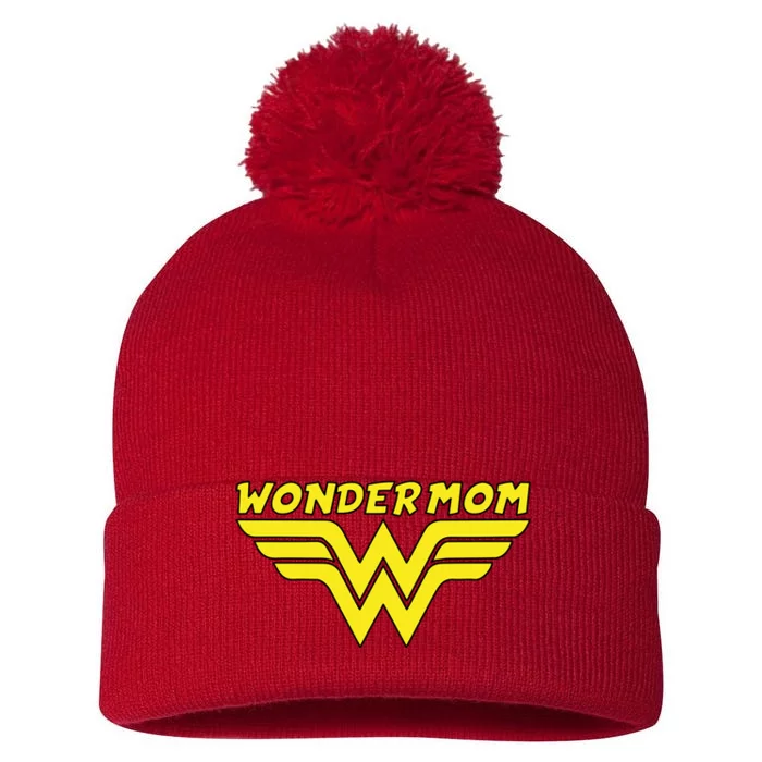 Wonder Mom Mother's Day Gift Pom Pom 12in Knit Beanie