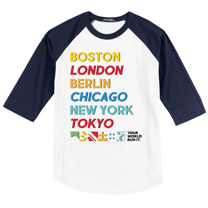 World Marathon Majors Sportiqe Baseball Sleeve Shirt