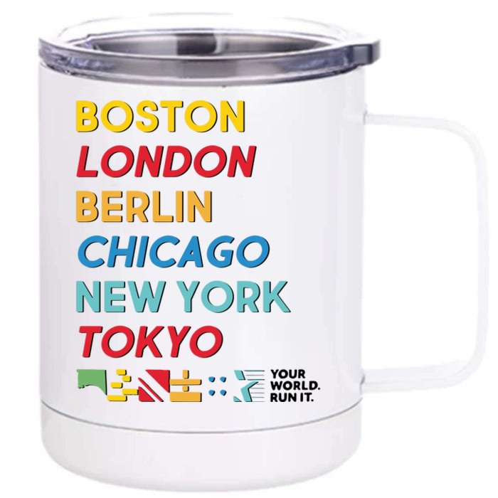 World Marathon Majors Sportiqe Front & Back 12oz Stainless Steel Tumbler Cup