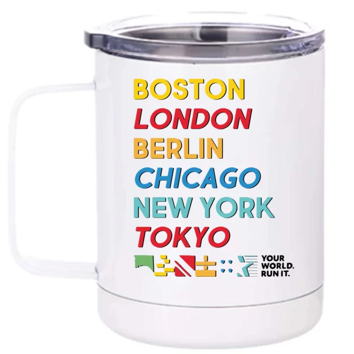 World Marathon Majors Sportiqe Front & Back 12oz Stainless Steel Tumbler Cup