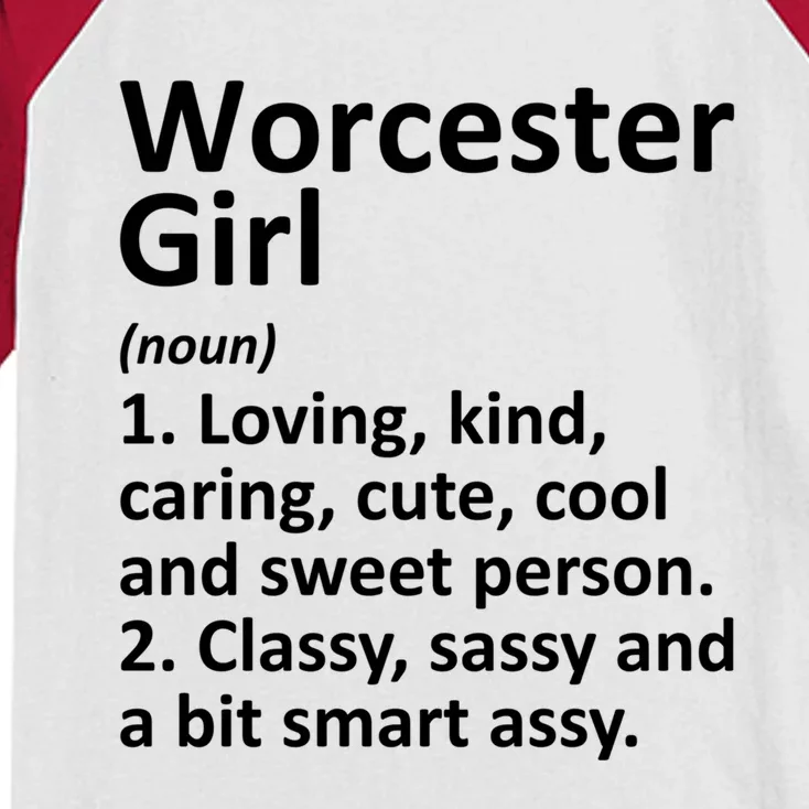 Worcester Ma Massachusetts Funny City Home Roots Gift Cute Gift Kids Colorblock Raglan Jersey