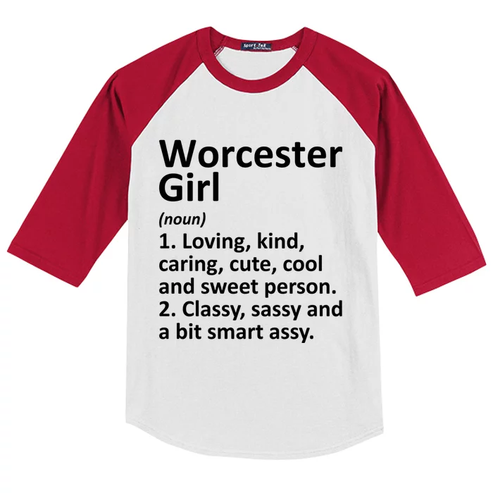 Worcester Ma Massachusetts Funny City Home Roots Gift Cute Gift Kids Colorblock Raglan Jersey