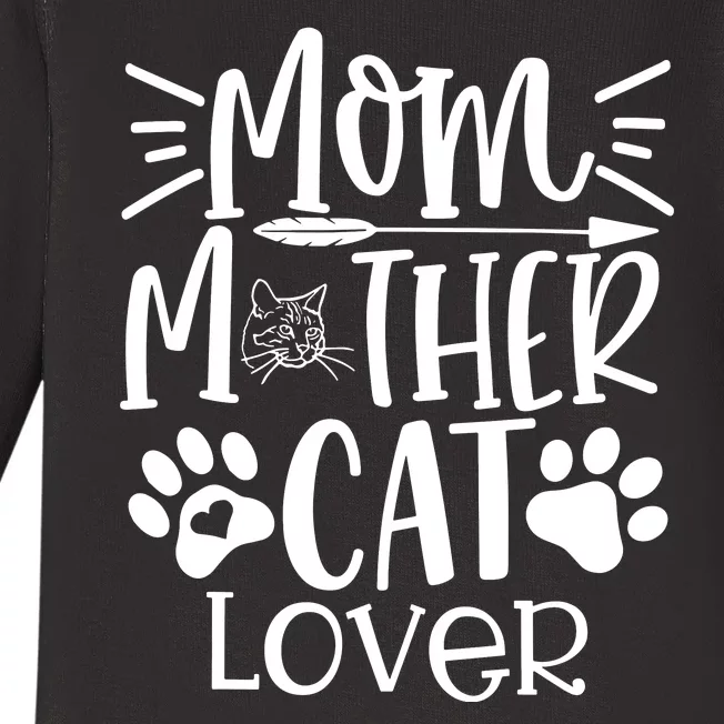 Women Mom Mother Cat Lover Baby Long Sleeve Bodysuit