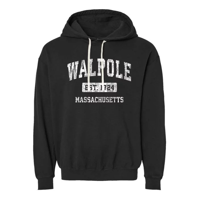 Walpole Massachusetts Ma Vintage Established Sports Design Garment-Dyed Fleece Hoodie