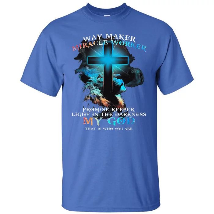 Way Maker Miracle Worker Jesus Lion Tall T-Shirt