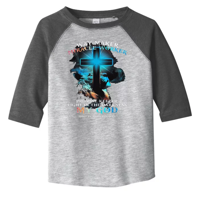 Way Maker Miracle Worker Jesus Lion Toddler Fine Jersey T-Shirt