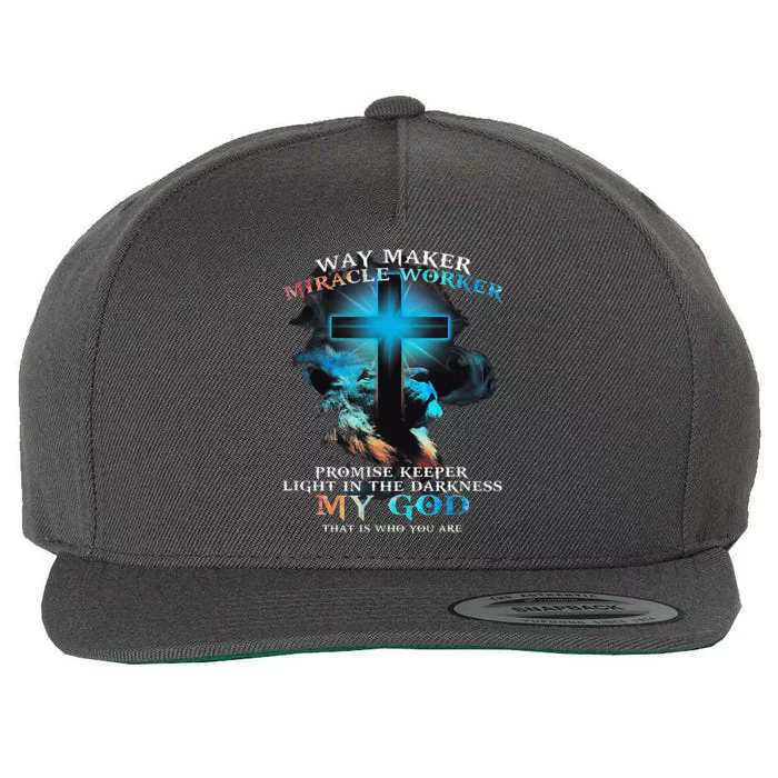 Way Maker Miracle Worker Jesus Lion Wool Snapback Cap