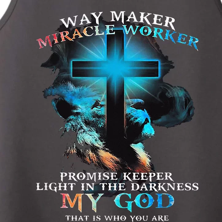 Way Maker Miracle Worker Jesus Lion Performance Tank