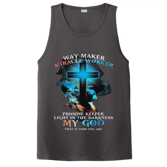 Way Maker Miracle Worker Jesus Lion Performance Tank