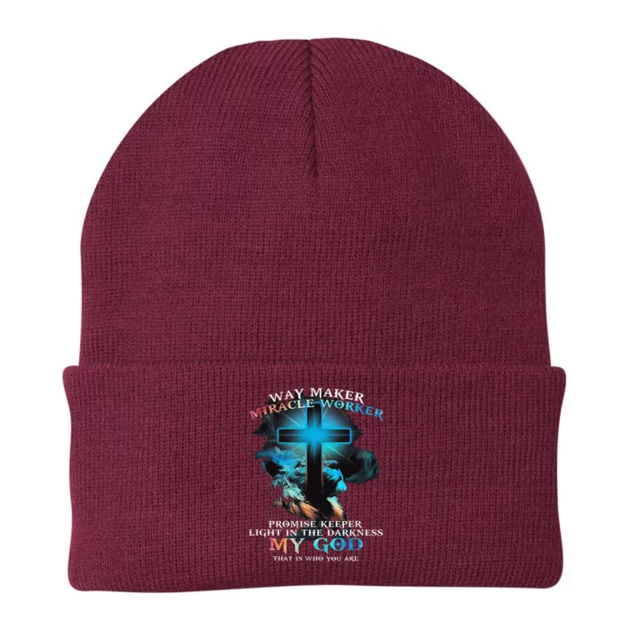 Way Maker Miracle Worker Jesus Lion Knit Cap Winter Beanie