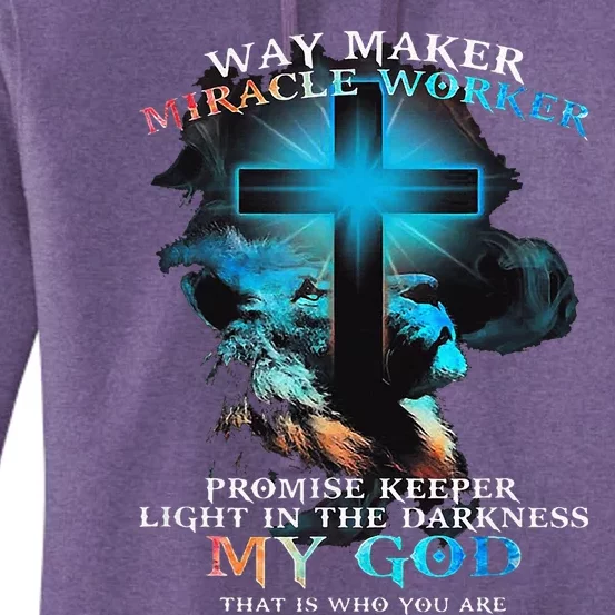 Way Maker Miracle Worker Jesus Lion Women's Pullover Hoodie