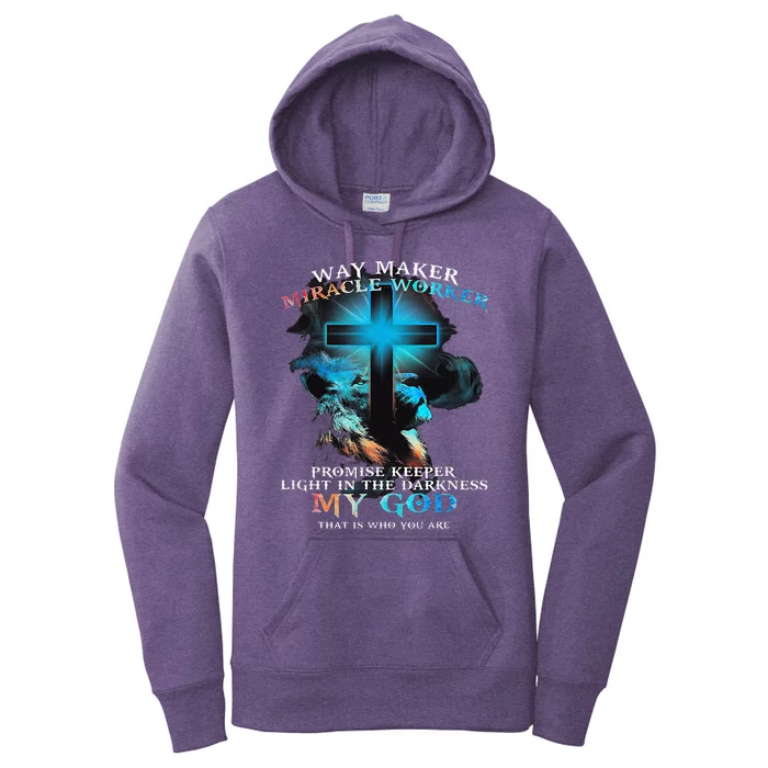 Way Maker Miracle Worker Jesus Lion Women's Pullover Hoodie