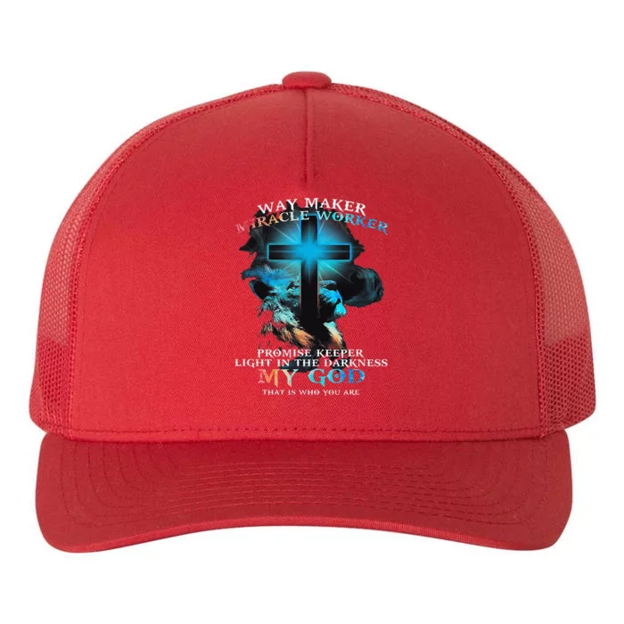 Way Maker Miracle Worker Jesus Lion Yupoong Adult 5-Panel Trucker Hat