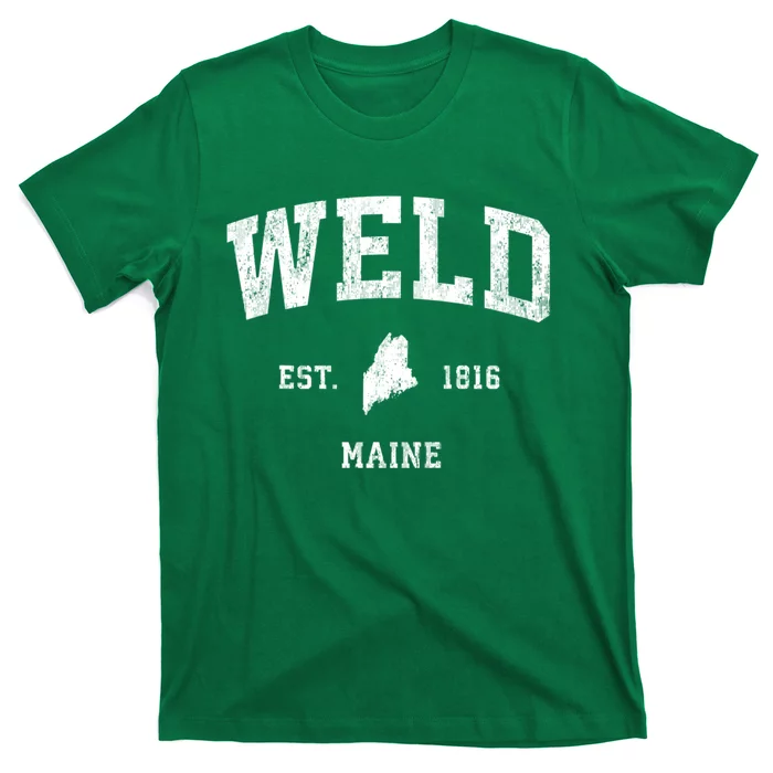 Weld Maine Me Vintage Athletic Sports T-Shirt