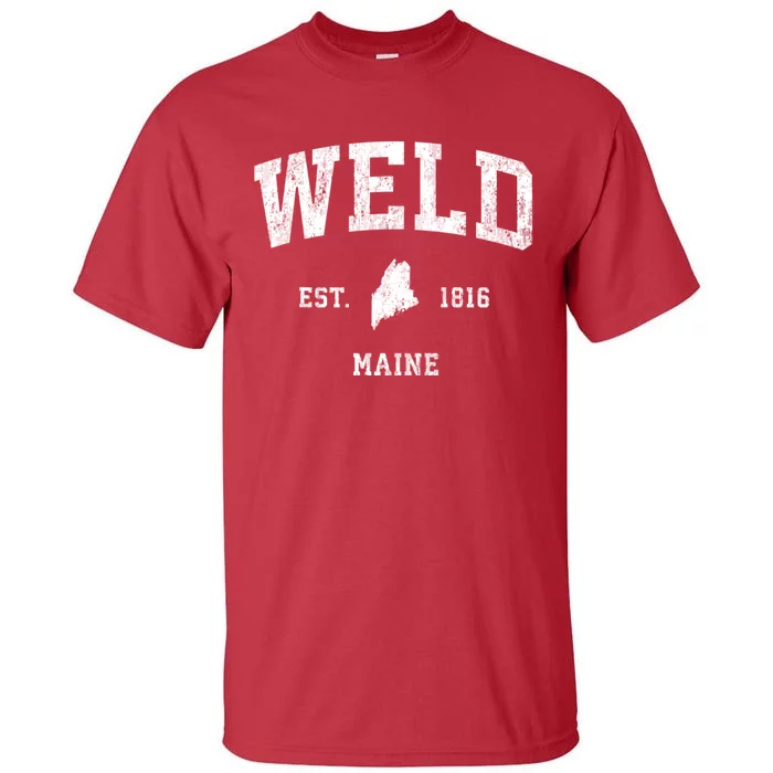 Weld Maine Me Vintage Athletic Sports Tall T-Shirt