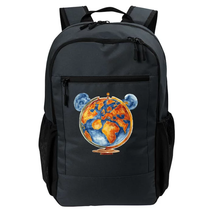 Watercolor Mickey Mouse Earth World Globe Daily Commute Backpack