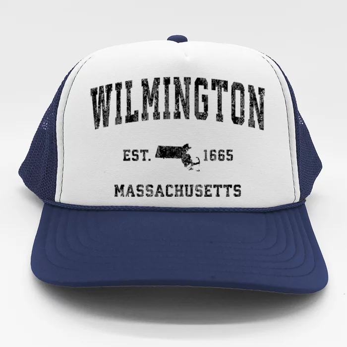 Wilmington Massachusetts Ma Vintage Athletic Sports Trucker Hat