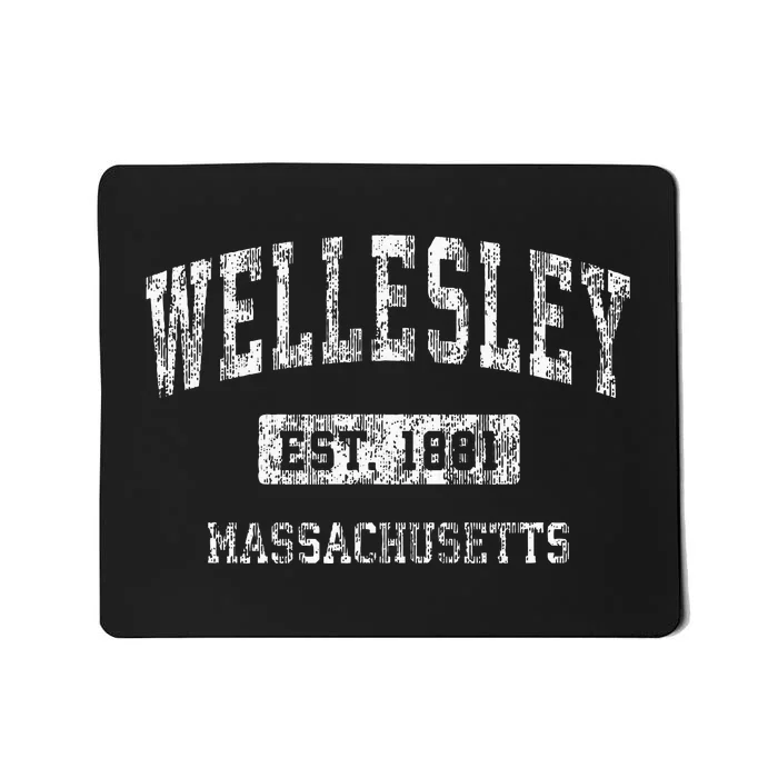 Wellesley Massachusetts Ma Vintage Sports Established Mousepad