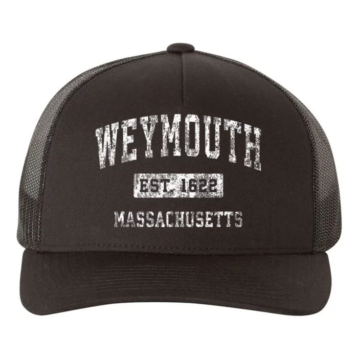 Weymouth Massachusetts Ma Vintage Established Sports Yupoong Adult 5-Panel Trucker Hat