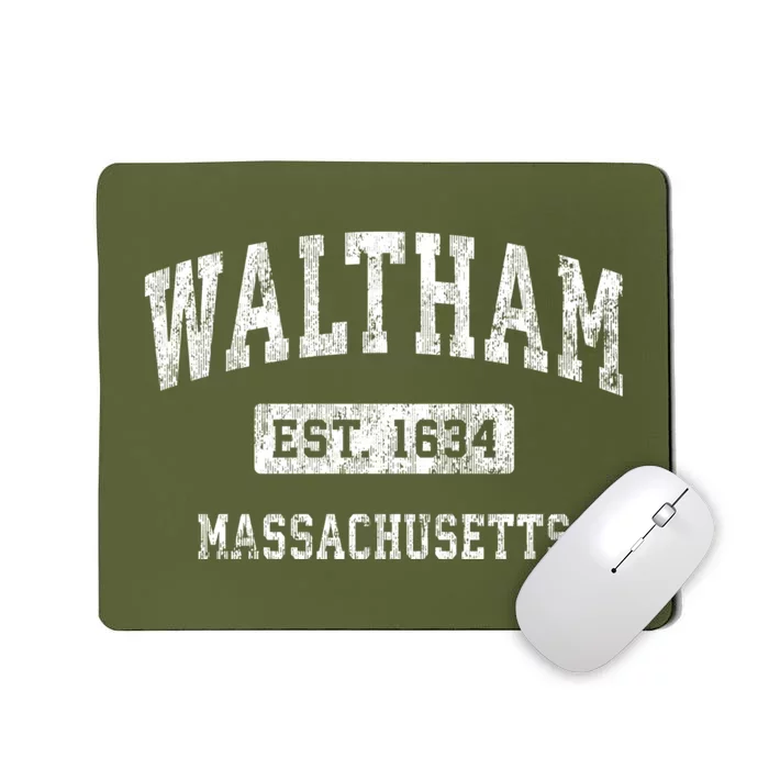 Waltham Massachusetts Ma Vintage Established Sports Design Mousepad