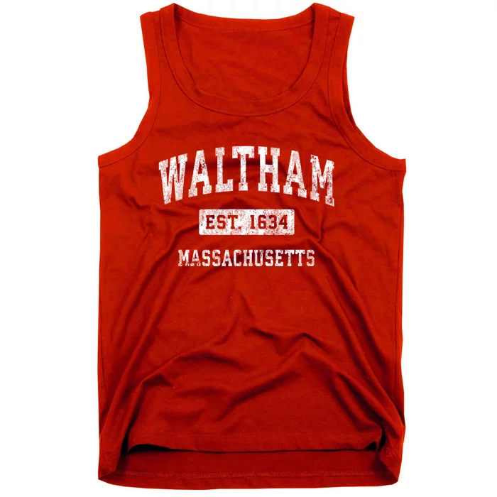 Waltham Massachusetts Ma Vintage Established Sports Design Tank Top