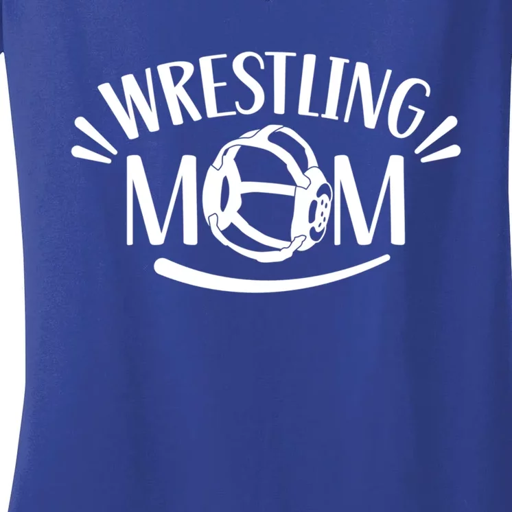 Wrestling Mom Martial Arts Wrestle Hobby Wrestler Gift Women's V-Neck T-Shirt