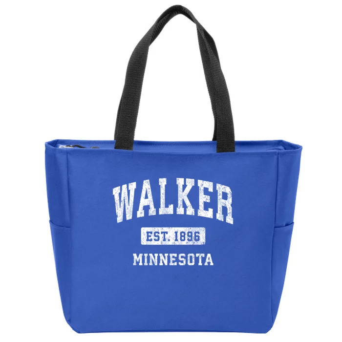 Walker Minnesota Mn Vintage Athletic Sports Zip Tote Bag