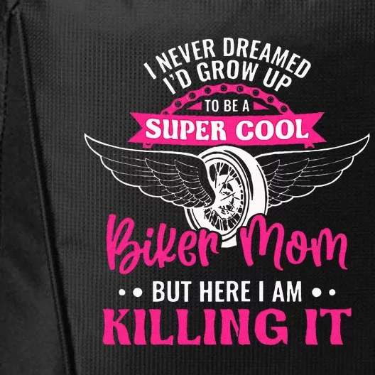 Womens Motorcycle Mom Motorbike Graphic Funny Biker Mom City Backpack