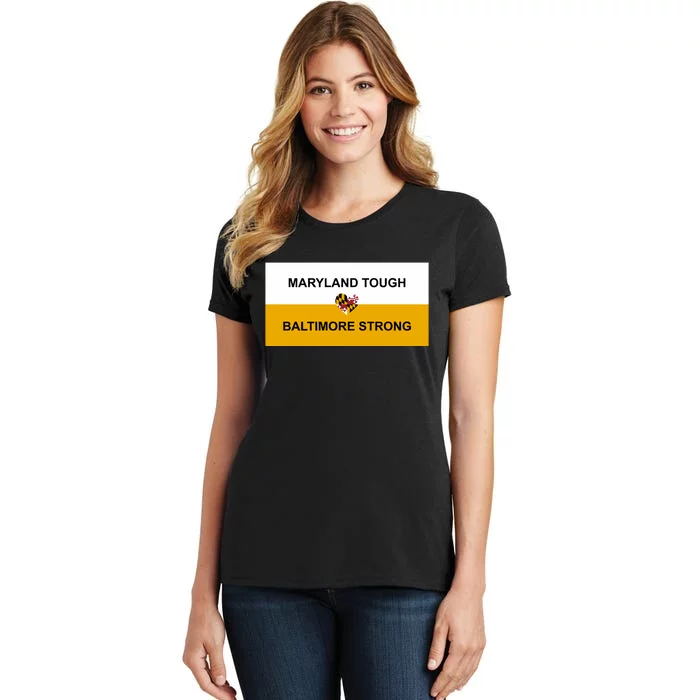 Wes Moore Maryland Tough Baltimore Strong Key Bridge Women's T-Shirt